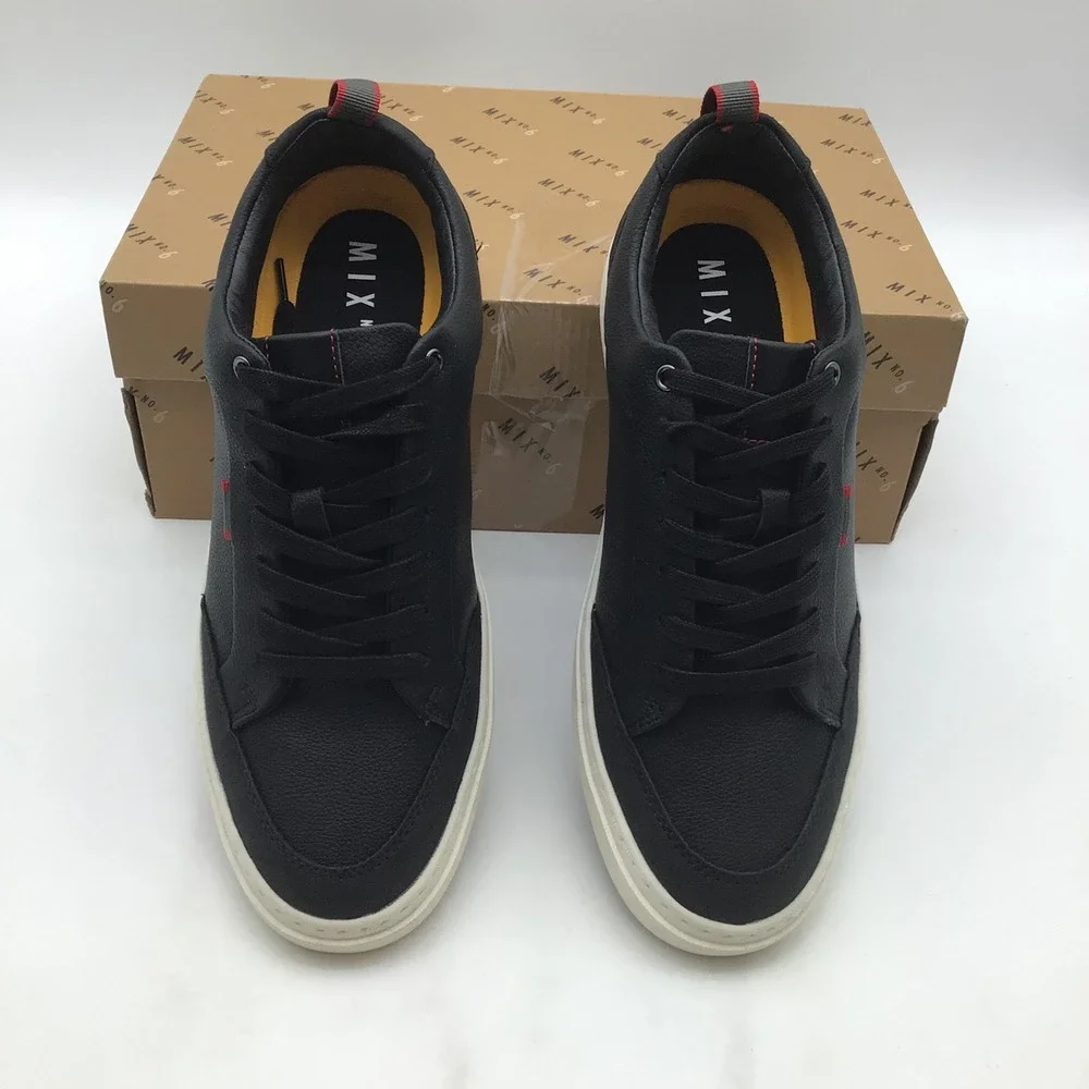Mix No. 6 Maximuss Mens Black Faux Leather Low Top Sneakers Size 9M NEW‎